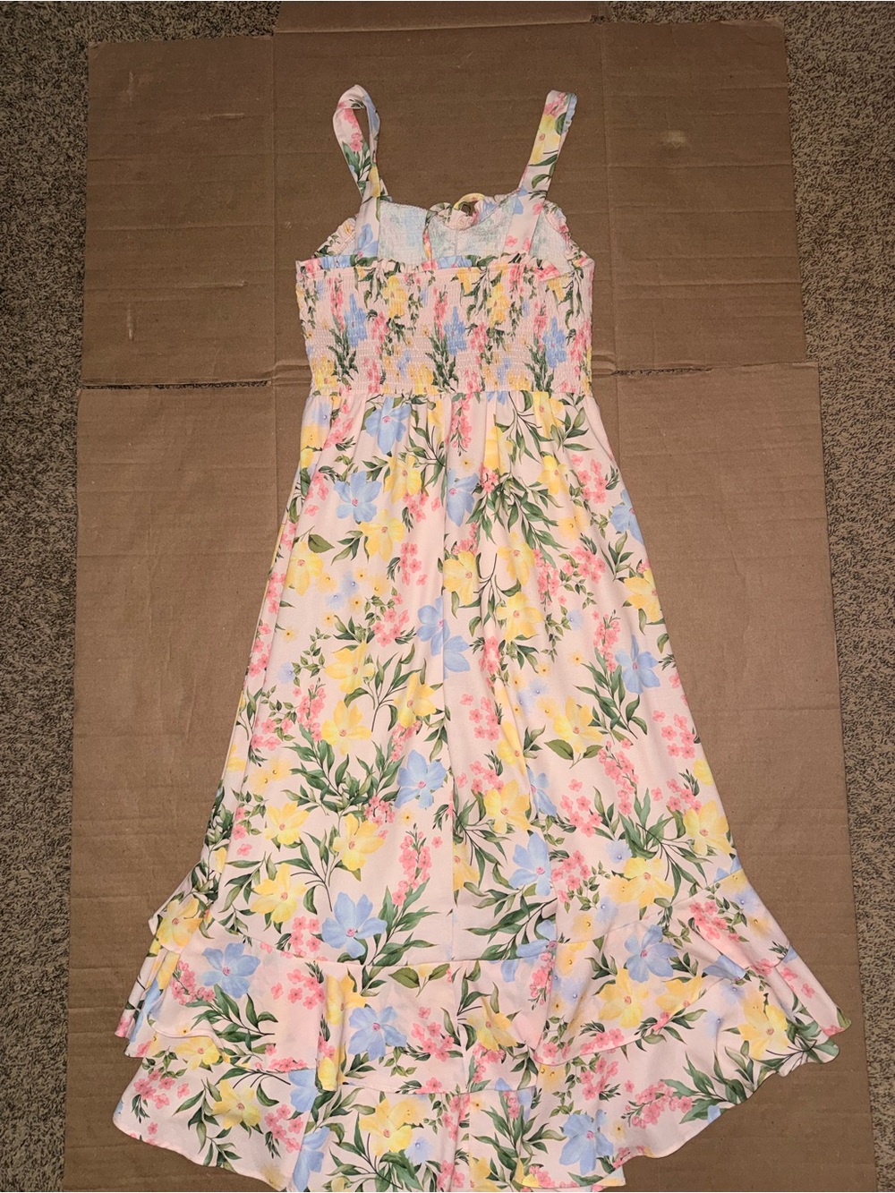 Grace Karin Pastel Floral Midi Dress in Pink, Yellow & Blue - Picture 3 of 10